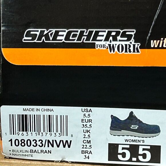 Skechers Bulklin Balran Air-Cooled Memory Foam Shoe Navy/White 108033 Womens 5.5 - Picture 10 of 10